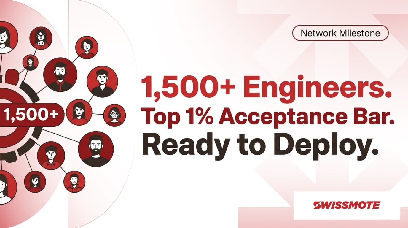 Swissmote Talent Network Surpasses 1,500 Vetted Software Engineers